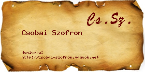 Csobai Szofron névjegykártya